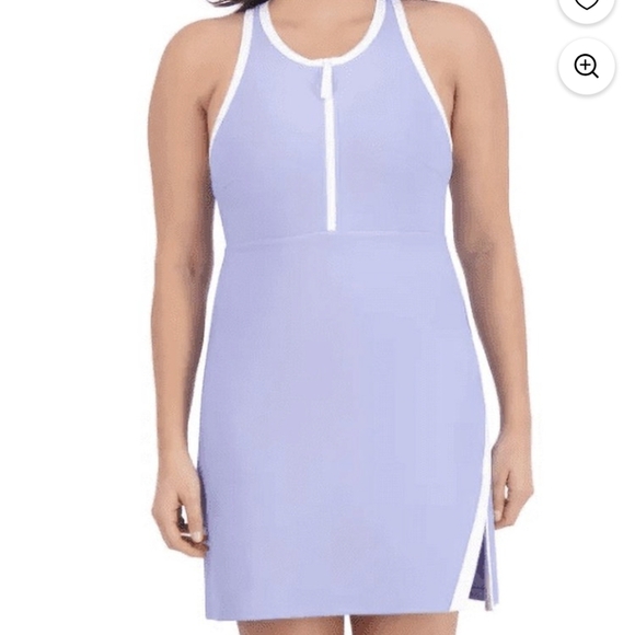 SAGE Collective Blue Iris/White Racerback Athletic Dress w/ Shorties - Size M - Picture 1 of 13
